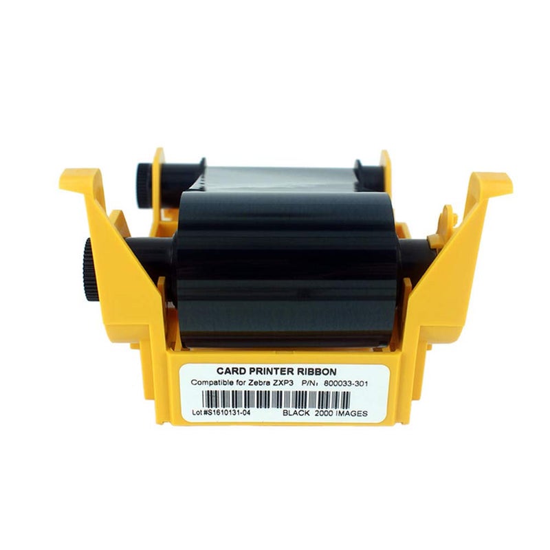 PARTSHE 800033-301 Black Monochrome Ribbon, ZXP3 Ribbon, Resin Black Ribbon for Zebra ZXP Series 3 ZXP3 Card Printers, 2000 Images - Image 1